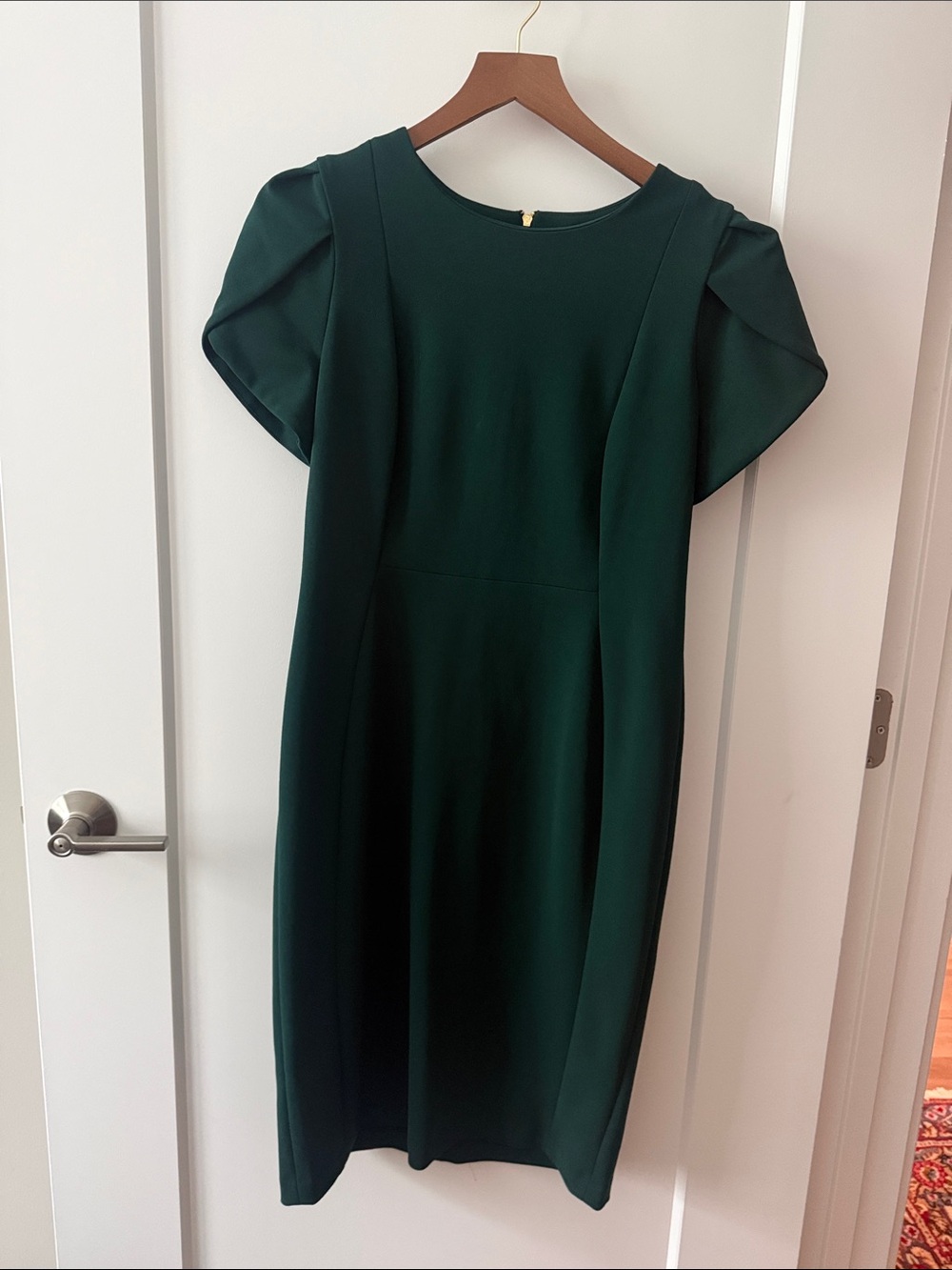 Calvin Klein Forest Green Short Sleeve Sheath Dress
